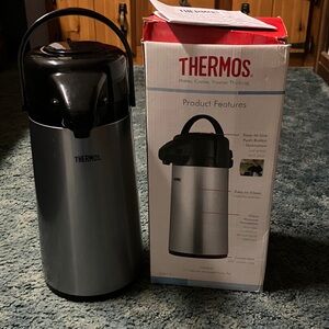 Thermos Silver and Black Beverage Dispenser